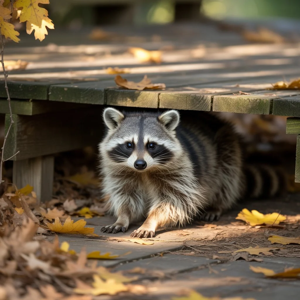 Raccoons Under Deck