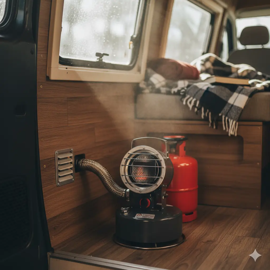 Illustrates the most common non-electric heating method.