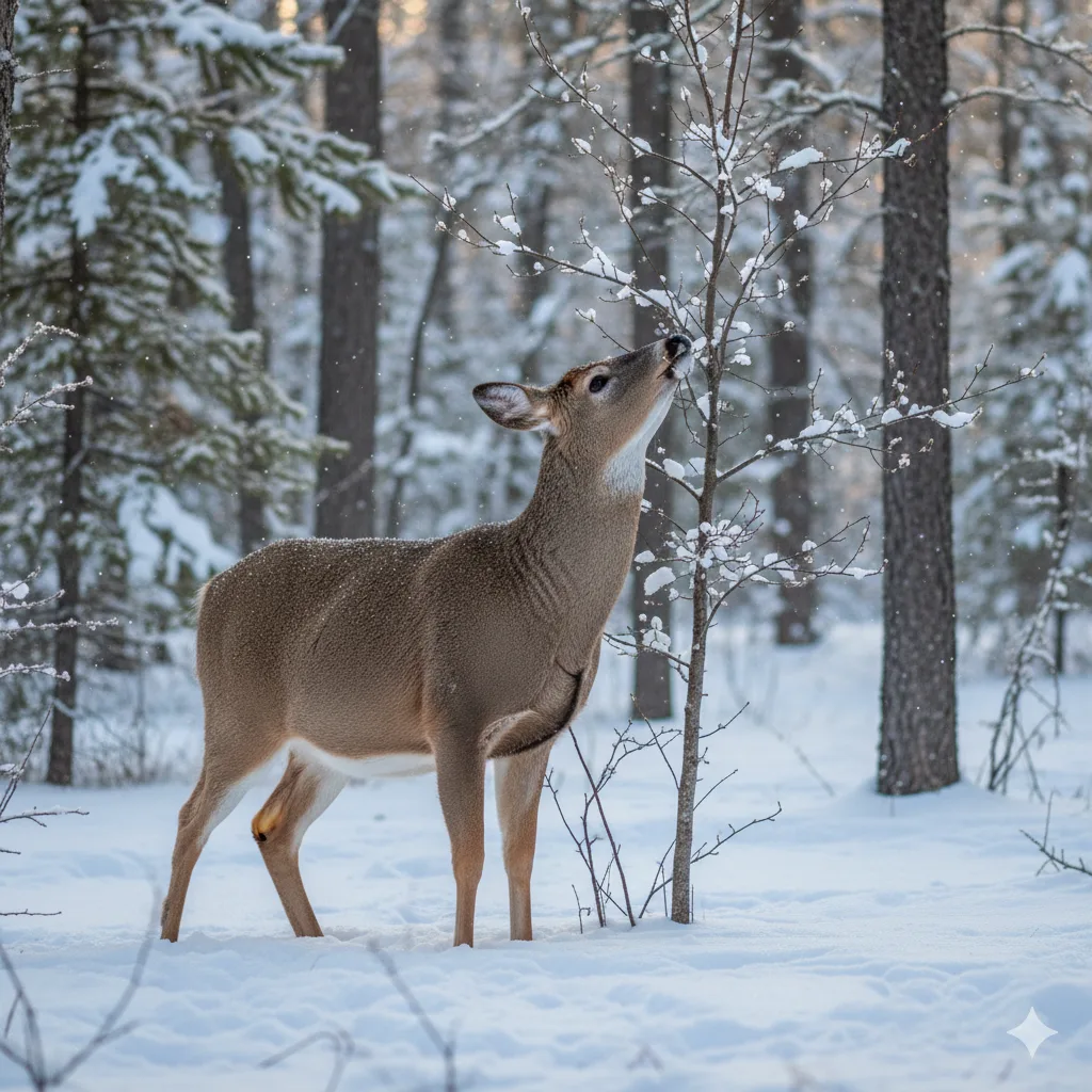 The Main Foods Deer Eat in Winter