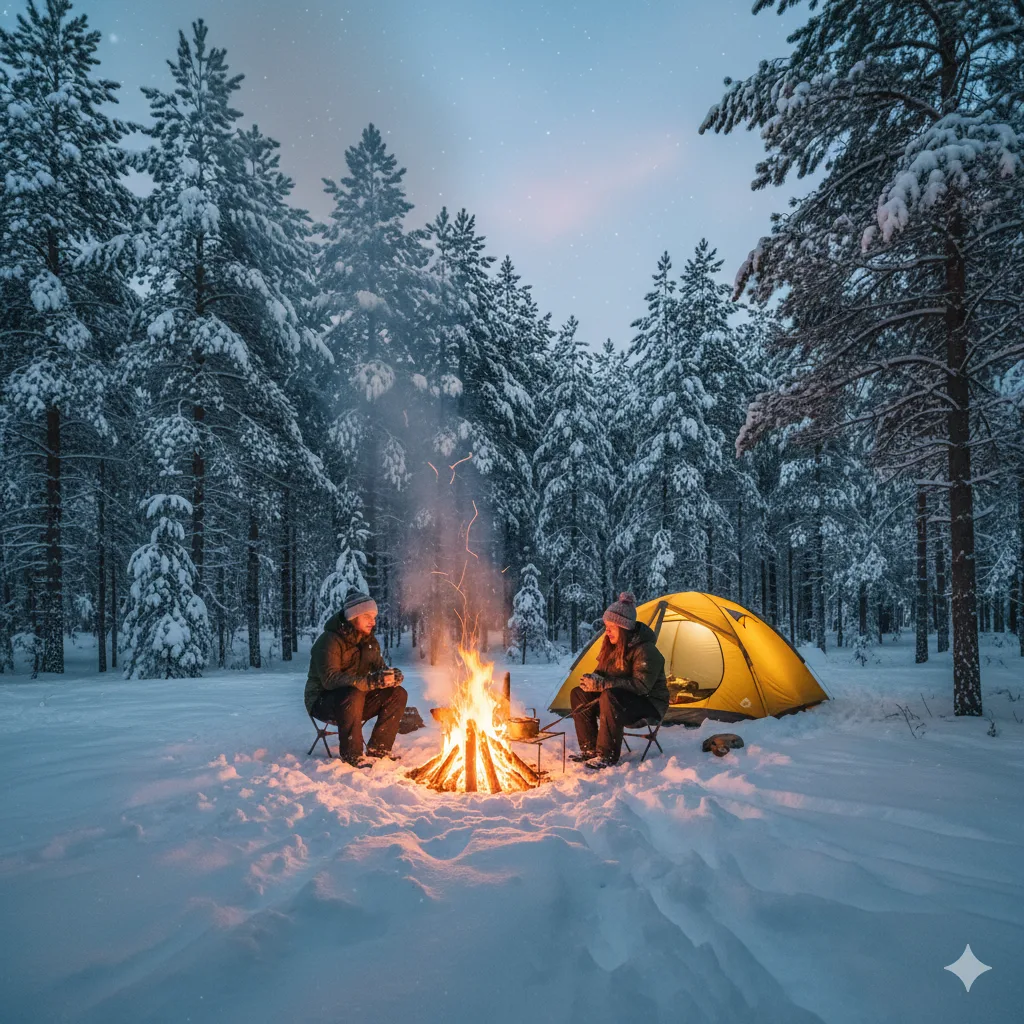 How to Build a Winter Campfire