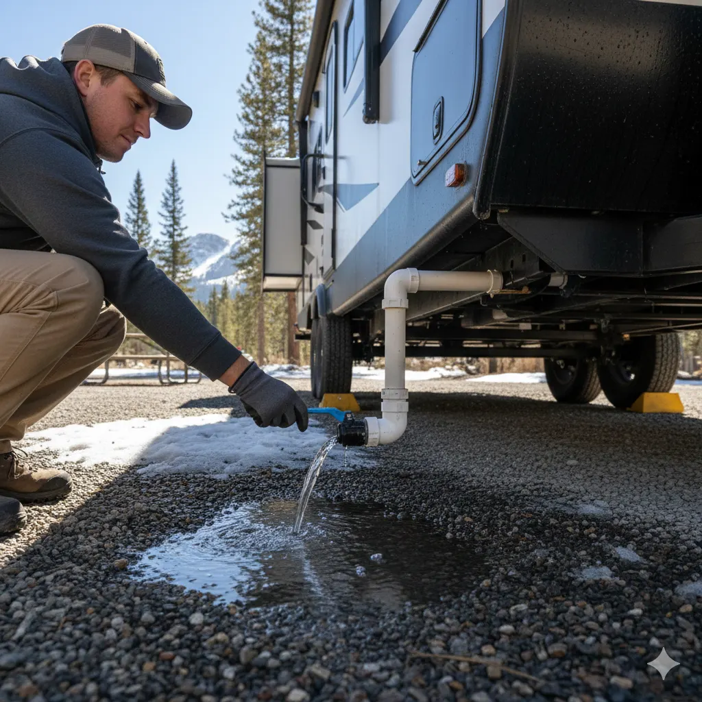 how to drain rv fresh water tank step by step